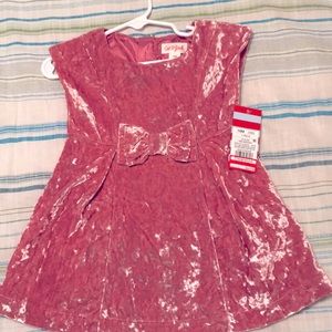 New with tags pink velour dress, 18mos. From non smoking home